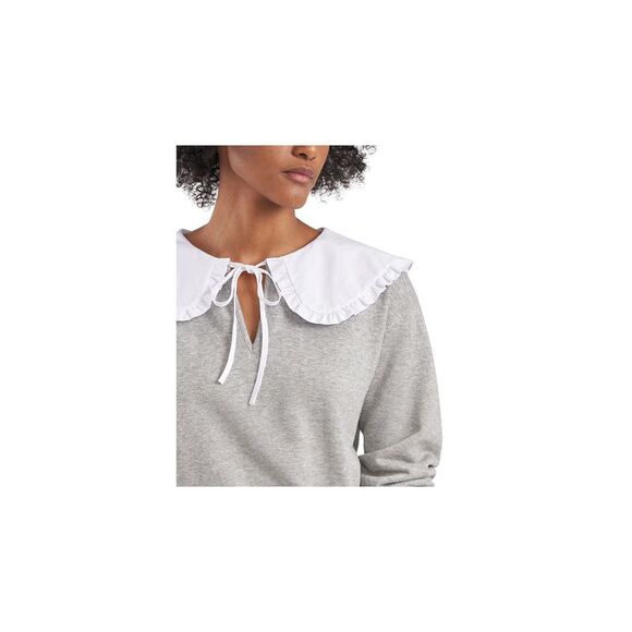 RILEY&RAE Womens Ruffled Oversized-collar Keyhole-tie Long Sleeve Split Top - Picture 3 of 4
